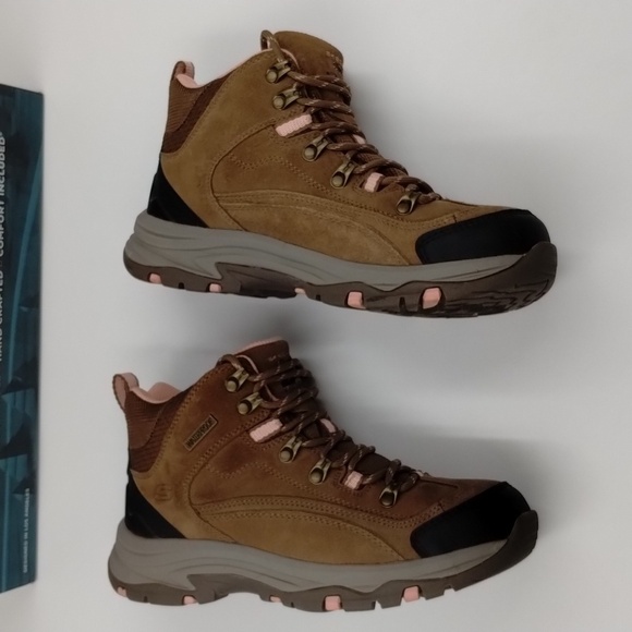 Skechers Trego-Alpine Trail brown tan size 7.5 outside ankle lace up boots - Picture 3 of 8
